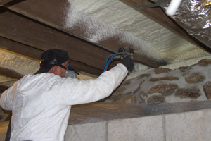 Spray Foam in the crawl space in Spotsylvania